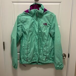 The North Face Green/Purple Hyvent Jacket